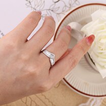 50 points T square ladder square diamond 18k platinum ring diamond ring diamond ring row tail ring luxury group ring