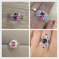 Tourmaline ring mosaic processing custom 18K gold Tourmaline pendant color treasure inlay processing look at the model before contact