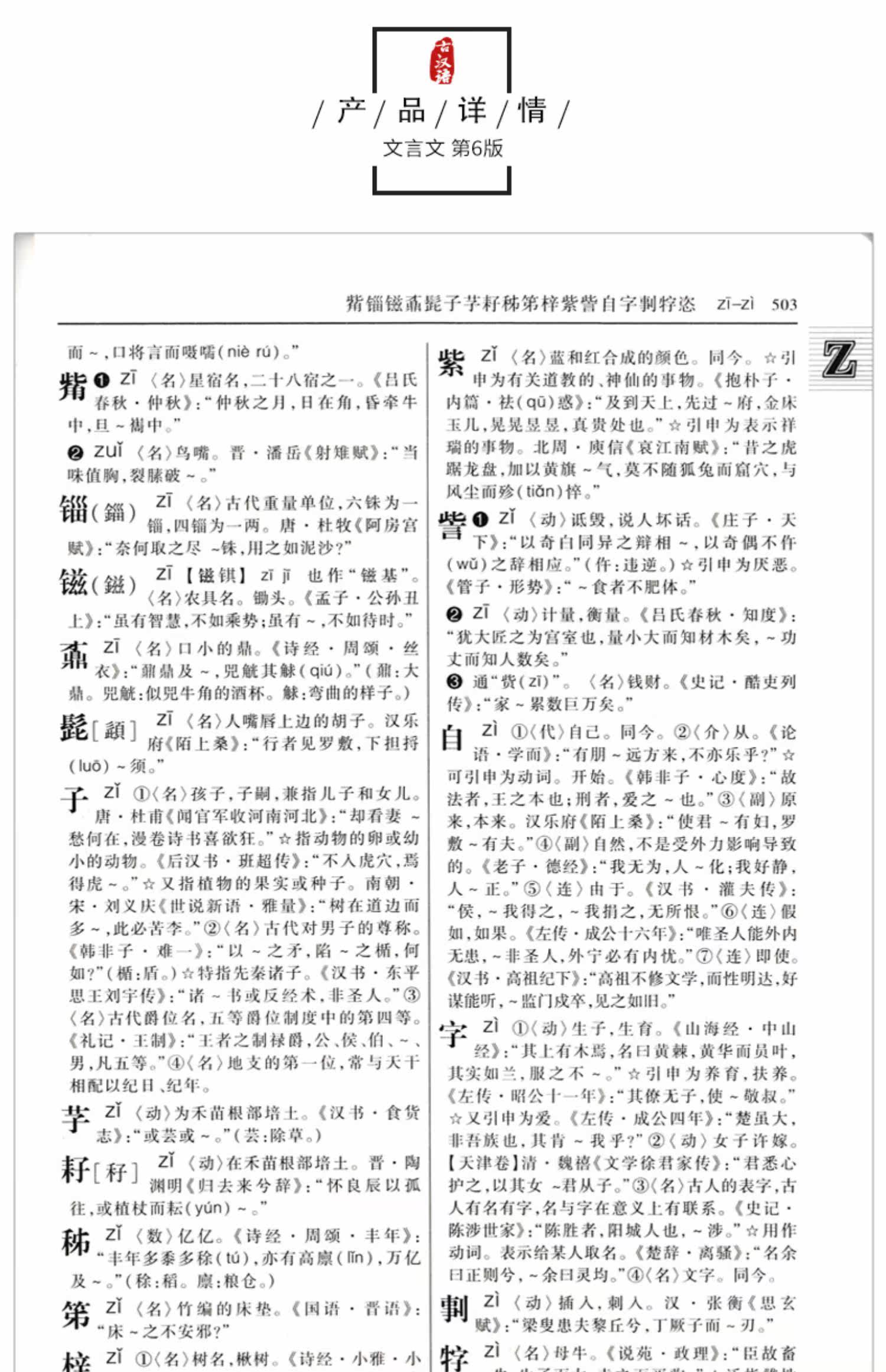第6版初高中语文古诗文言文全解工具书中高考语文古代汉语词典字典