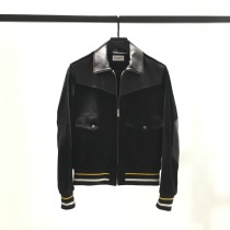 La Califfa Gaofu handsome GVC wind French vintage cowhide stitching turn hair goatskin leather leather