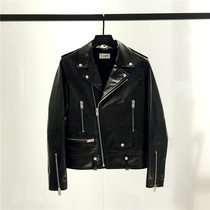 La Califfa L01 SLP wind solid United States imported cowhide slim short biker jacket leather