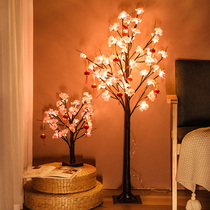 LED Peach Blossom Tree Light Shining Trees Color Lights String Nets Red Indoor Ins Wind Shop Window Arrangement Room Decoration Decorative Lights