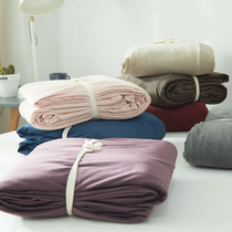 Autumn and winter exclusive velvet sheet bed hat single piece autumn and winter thickening antistatic Japanese style simple thickening warm