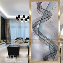 Abstract line art glass living room hall aisle screen partition Shoe cabinet entrance background frosted double-sided tempered
