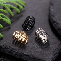Trendy Man single hollow ear clip personality fashion temperament exaggerated 2021 new earrings simple titanium gold