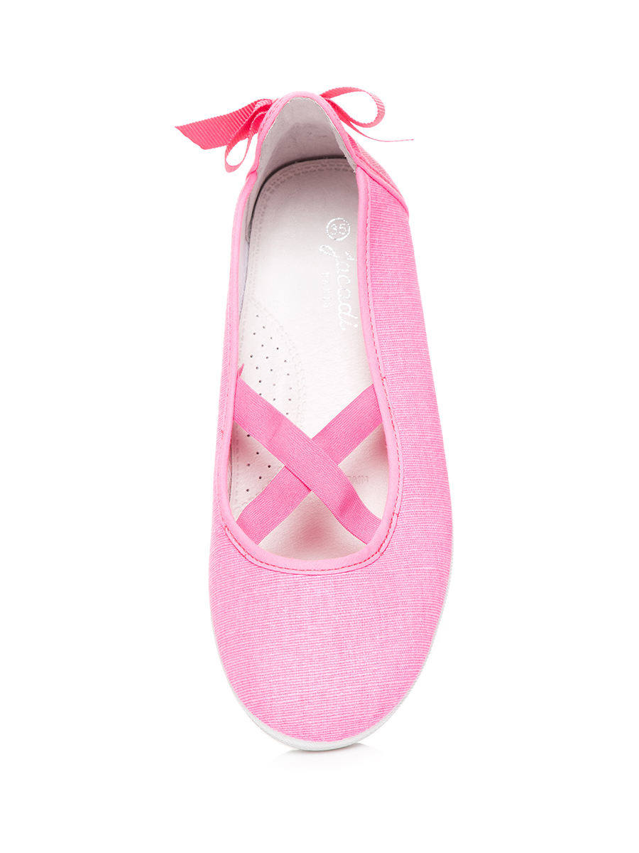jacadi/亚卡迪 粉色蝴蝶结装饰中童平底鞋