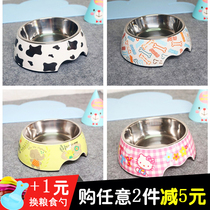 Stainless Steel Pet Bowl Dog Rice Bowl dog Bowl Cat bowl Cat Bowl with Colorful Double Layer of Tub Beauty Petri Dish