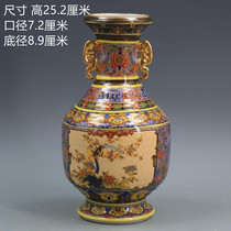 Qing Yongzheng enamel flower and bird porcelain King bottle retro antique porcelain home decoration ornaments collection antique antique