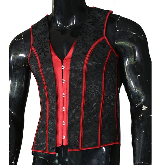 30101-9 Classic black and red color matching body shaping gothic supply vest corset men's clothing 30101-9 Classic black and red color matching body shaping gothic supply vest corset men's clothing