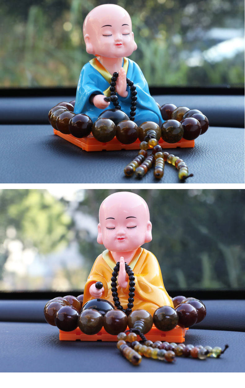 汽车摆件摇头公仔车内玩偶车载用品装饰品摇摆佛小和尚摆件小沙弥