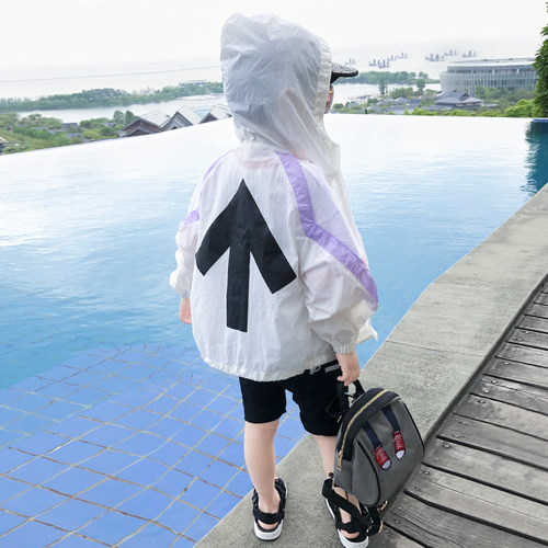 儿童防晒衣男夏季透气外套男童防晒服2018新款韩版轻薄宝宝皮肤衣_7折