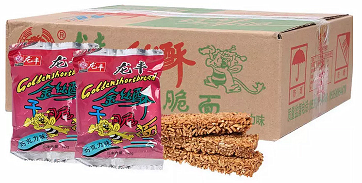 包邮龙丰金丝酥方便面 巧克力味干脆面 童年经典美食零食20袋