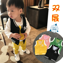 Baby toddler vest female spring and autumn winter thickened boy baby wearing vest 0-1 year old newborn waistcoat 3 tide