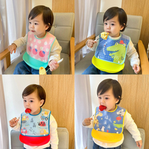 Food bag waterproof children children food bag around baby saliva bib disposable soft glue rice bag detachable