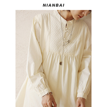 NIANBAI chant white 2021AW cotton Leisel fiber quilting process with dress superior unrestrained NQ5456