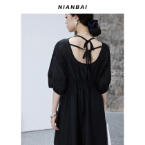 NIANBAI chanting 2021S heavy silk acetic acid backless dress design temperament choice NQ5441