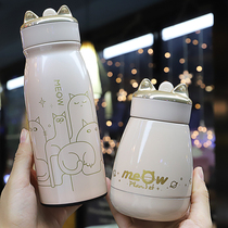 Thermos cup female student cute simple portable Korean girl heart 304 stainless steel water cup creative student cup