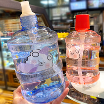Large capacity 1000ml water Cup male anti-fall creative personality mineral bucket Cup female student plastic straw Cup