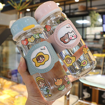 Girls water Cup Net red glass cup ins Wind student cute Cup transparent heat-resistant couple with filter screen to make tea cup