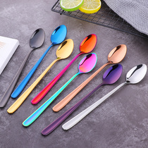 304 stainless steel stirring spoon creative cute girl heart plus long handle coffee spoon net red milk tea long Cup spoon