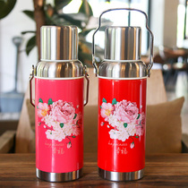 Retro old model large kettle large capacity stainless steel thermos nostalgic cute portable outdoor men and womens casual cup