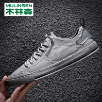 Mulinsen mens shoes 2022 new soft bottom casual shoes gray ice silk breathable tide shoes fashion all-match thin cloth shoes