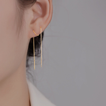 2021 New Tide summer senior sense sterling silver tassel earrings womens double earrings earrings earrings ins tide