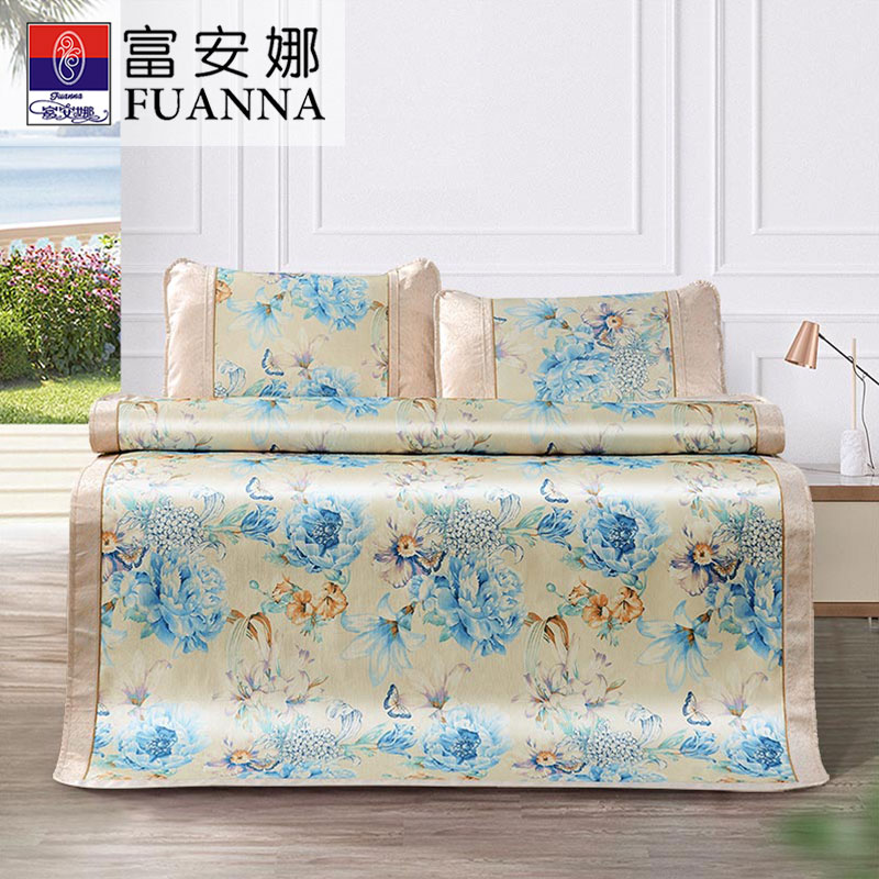 fuana mat 1.8m bed ice silk mat 1.5m double side mat imitation rattan mat winter summer dual purpose mat ice silk