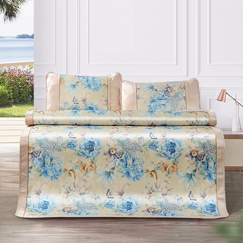 fuana mat 1.8m bed ice silk mat 1.5m double side mat imitation rattan mat winter summer dual purpose mat ice silk