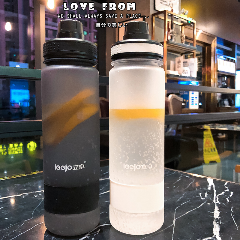 student military training water cup men's and women's simple large capacity fitness exercise scale water bottle creativity with cover frosted handy cup