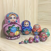 Imported Russian doll 10-layer Chinese pure hand-dried basswood children's educational toy ornaments
