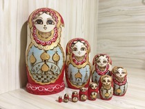 Set baby Russia imported air-dried basswood pure handmade wooden crafts holiday gifts educational toys