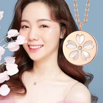 Cherry Blossom Winning and Necklace Woman Pure Silver Lock Bone Chain 18K Rose Gold Pendant Day Ensemble Light Extravagant Wuhan Commemorates the Ins Tide