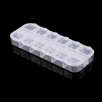 Nail ornaments box 12 grids contain boxed diamond transparent packaging fingernail decoration products storage DIY