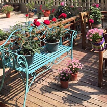 Garden Iron Art Table And Chairs Floral Frame Eu Style Balcony Benches Sofa Chair Backrest Double Chair Outdoor Patio Park Bench