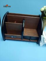 Factory direct sales creative multi-function sun rise TYS-706 wooden pen holder with pumping pen holder Office stationery supplies