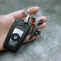 Small dinosaur car keychain pendant Korean creative cute backpack pendant men and women couple tide key chain ring