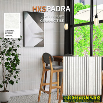 HXSpaDRA exits Nordic long-strip ceramic mosaic chimney gray tile kitchen bathroom tile wall tile