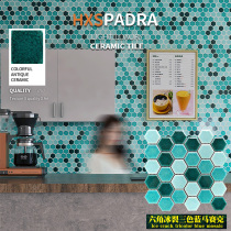 HXSpaDRA High-end Ice Crack Hexagon Mosaic Pool Pool Restaurant Background Wall Bar tiles