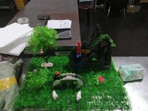 Fish tank building scenery decoration green small bridge Jinshan Hongyun fake mountain stone Sub-small Ducks Coral Stone Fake Mountain Glass