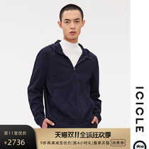 Icicle Men's Autumn Winter 100% Cotton Roman Cloth Hooded Jacket 1CA13210198A