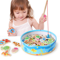 Mingta fishing game Childrens toys Magnetic wood kindergarten baby boy girl Girl Childrens Day gift