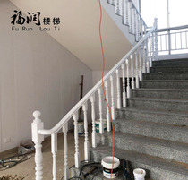 Solid wood staircase guardrail Yang custom villa attic fence Bay window patio railing Duplex column indoor wooden handrail