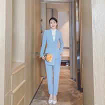 Zhang Nian En custom blue design sense spring small suit ol commuter workplace career suit working woman