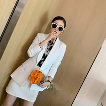White fashion temperament socialite suit Formal womens suit Workplace womens pet host OL business suit