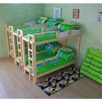 Trusteeship class Primary school students nap bed Afternoon care bed Bunk bed Trusteeship bed Pine afternoon care double-layer childrens bed Tutoring class