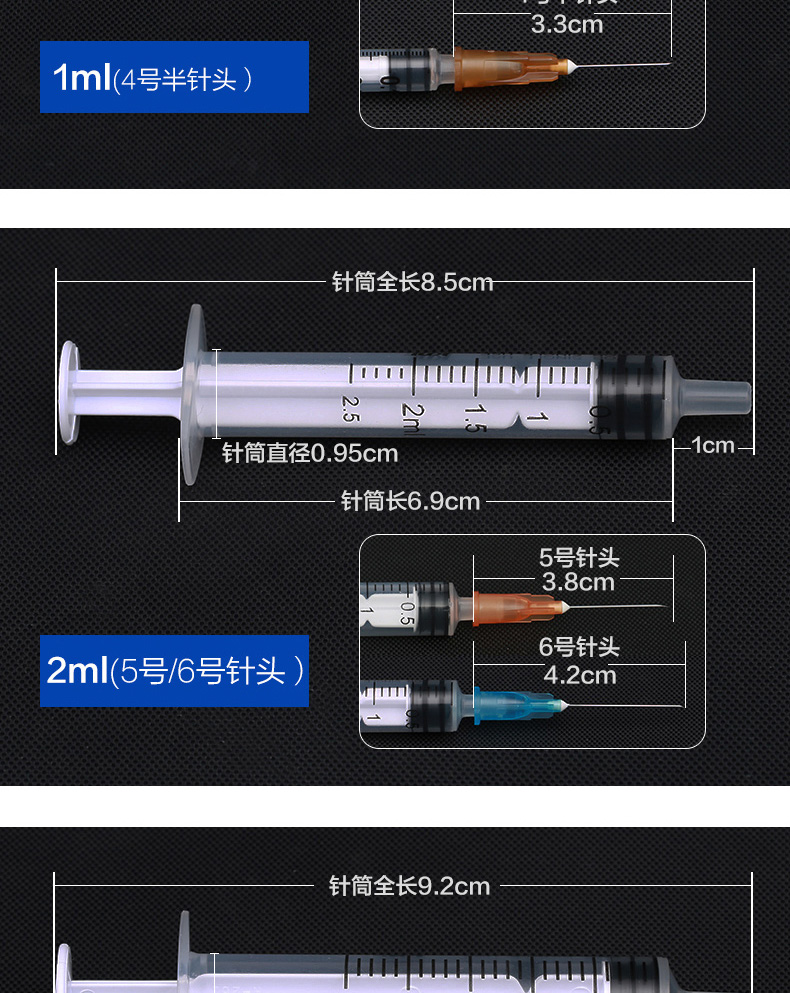 1ml注射器针头规格图片