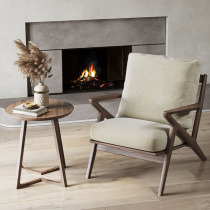 Nordic modern minimalist solid wood Leisure chair armrest Mind designer Single sofa-chair cloth art Living room Negotiations chair