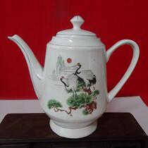 Antique Old Tea Pot Cultural Leather Tangshan Cellar Crane Yanlong Household Large Tea Pot printing nostalgia all-products Photo