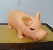 Old toys old rubber toys 80 s pinch rubber pig according to pinch hair pig hum sound real photo second-hand antique